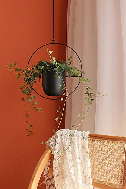 Metal Halo Hanging Planter, Round or Oblong, view 6
