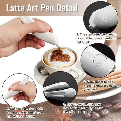 Electric Latte Art Pen for Cocoa and Cinnamon, view 6