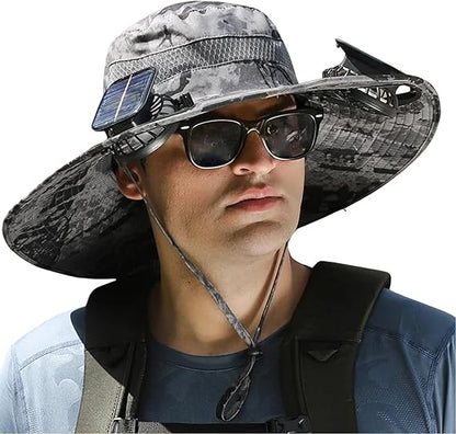 Solar Fan Sun Hat with Wide Brim, One Size, view 9