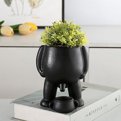 Cheeky Ceramic Novelty Planter with Drip Cup, view 2