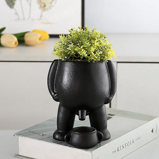 Cheeky Ceramic Novelty Planter with Drip Cup, view 2