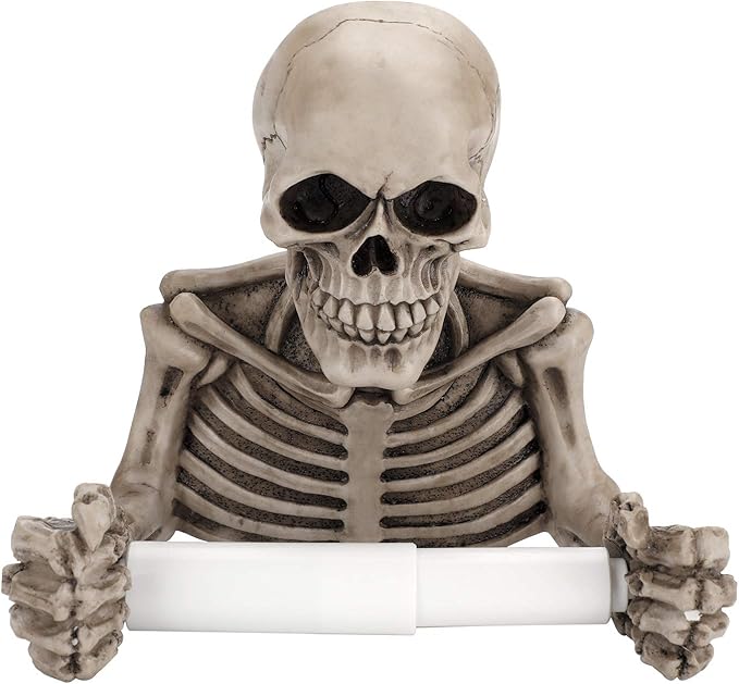Skull Toilet Paper Holder with Spindle, view 4