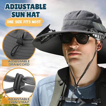 Solar Fan Sun Hat with Wide Brim, One Size, view 6