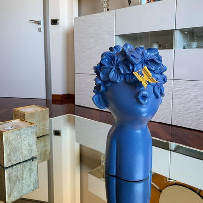 Resin Head Sculptures with Flower Hair, Four Sets, view 11