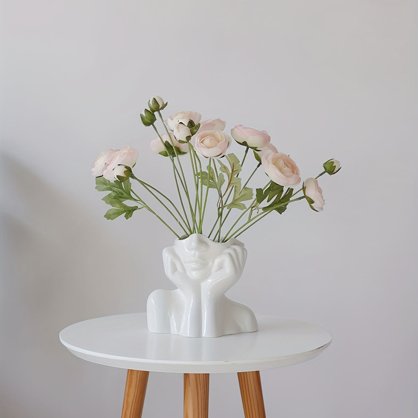 Small Face Vase with Two Handles, Matte Resin, view 6