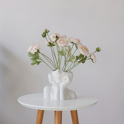 Small Face Vase with Two Handles, Matte Resin, view 6