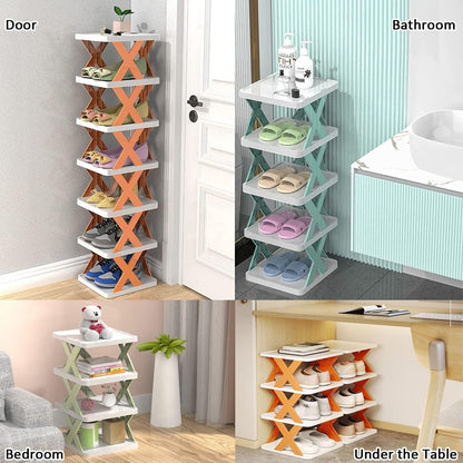 Six Tier Narrow Shoe Rack, Tool Free Assembly, view 8