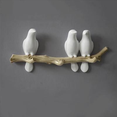 Perched Birds Wall Hook Rack in Cast Resin, view 17