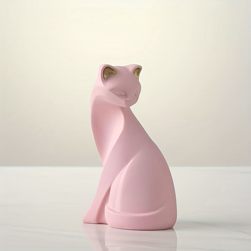 Minimalist Resin Cat Figurine, Two Poses, view 11