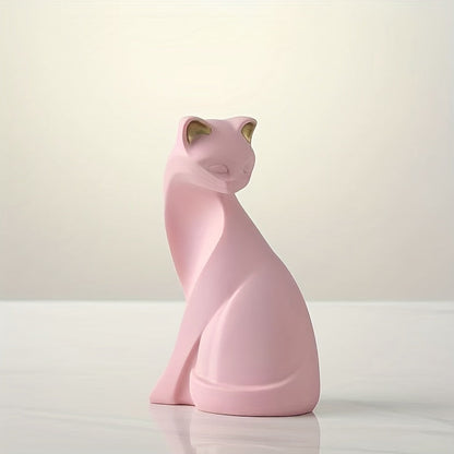 Minimalist Resin Cat Figurine, Two Poses, view 11