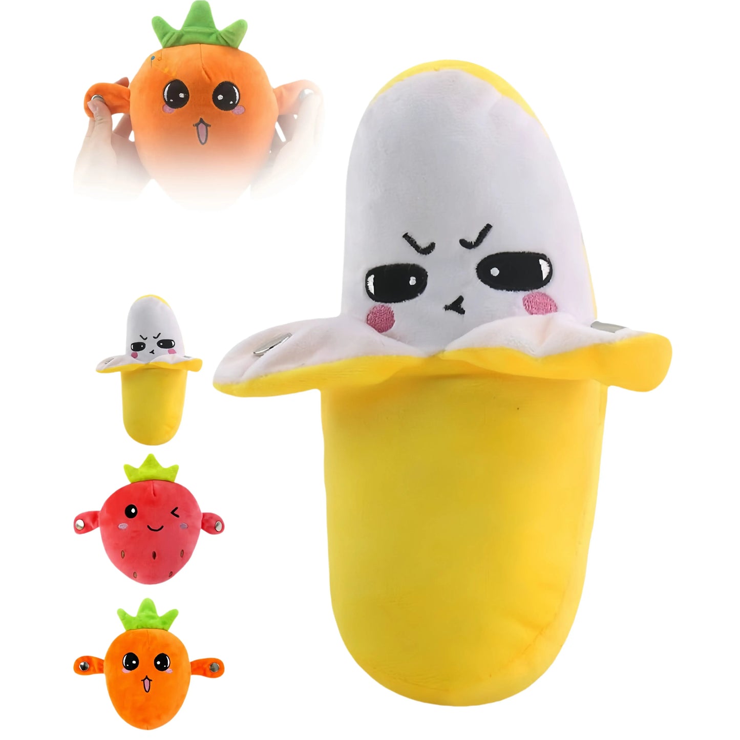 Musical Plush Fruit Toy, Singing Strawberry, Banana, Carrot, view 7