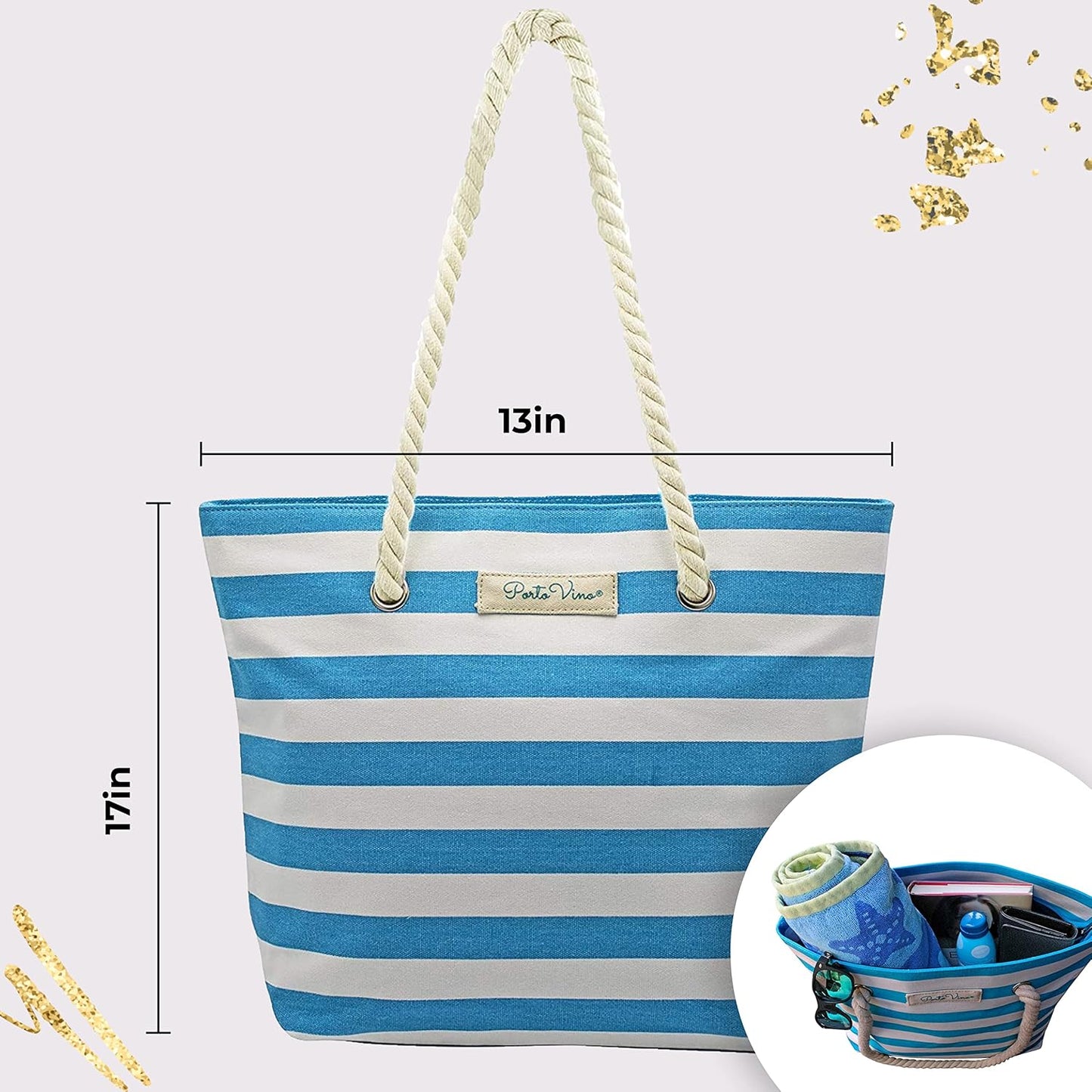 Insulated Wine Tote Bag with Hidden Drink Pouch, view 10