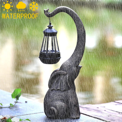 Solar Powered Elephant Garden Lamp with Lantern, view 9