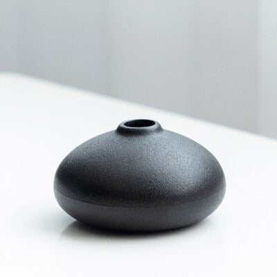 Black Textured Ceramic Vases, Eight Shapes, view 21