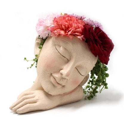 Sleeping Greek Face Planter in Recycled Resin, view 4