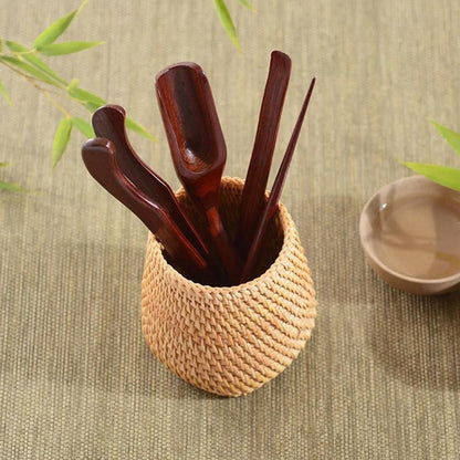 Small Hand Woven Rattan Storage Basket for Desks, view 22