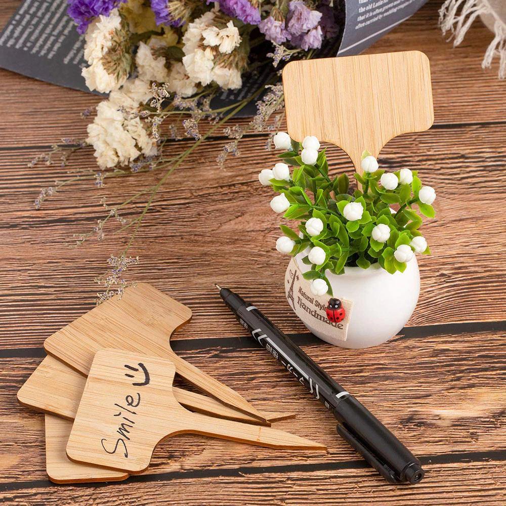 Bamboo Plant Label Tags, T Shaped and Double Sided, view 8