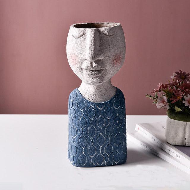 Caricature Face Sculpture Planter, Eight Characters, view 25