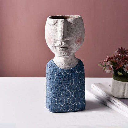 Caricature Face Sculpture Planter, Eight Characters, view 25