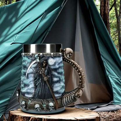 Skull and Reaper Resin Mug with Steel Liner, 20 oz, view 4