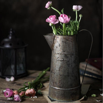 Tall Metal Pitcher Vase for Dried Stems, view 4