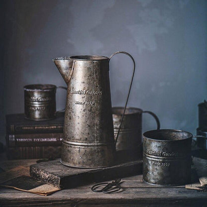 Tall Metal Pitcher Vase for Dried Stems