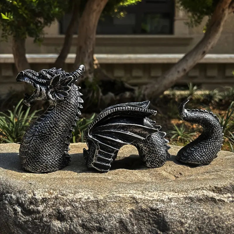 Dragon Garden Ornament, Weatherproof Outdoor Statue, view 3