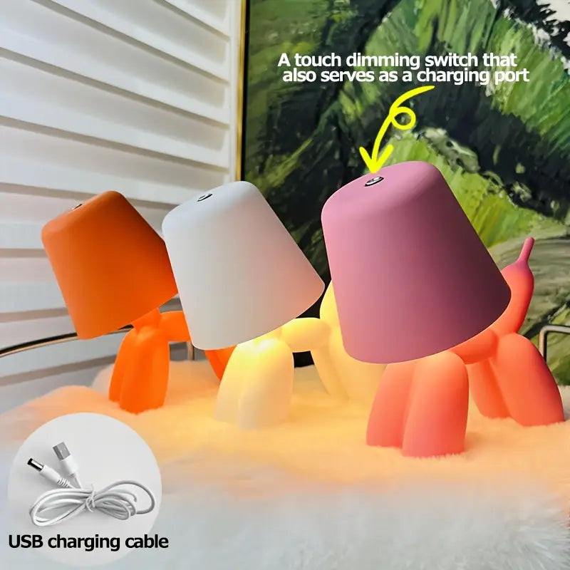Balloon Dog LED Table Lamp with Touch Dimming, USB, view 6