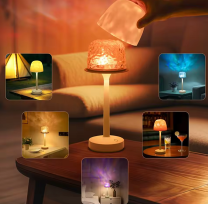 Cordless Water Ripple Projection Table Lamp, 16 Colors, view 3