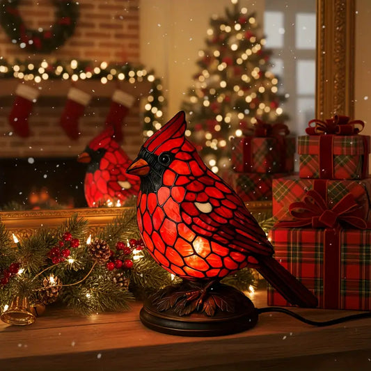 Stained Glass Cardinal Accent Lamp, view 2