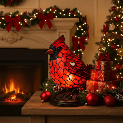 Stained Glass Cardinal Accent Lamp, view 3