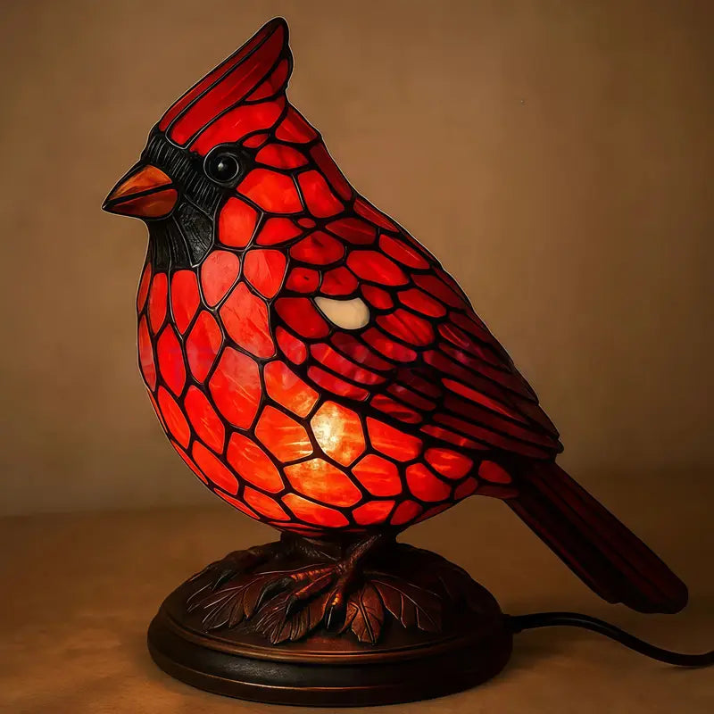 Stained Glass Cardinal Accent Lamp, view 5