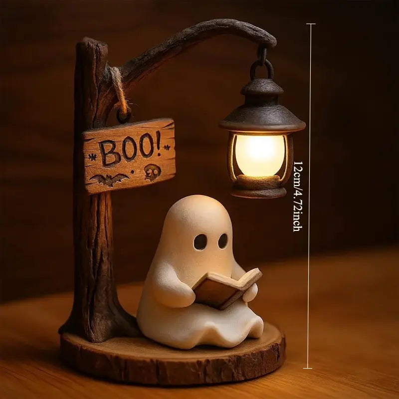 Reading Ghost Night Light with Lantern, Resin, USB, view 3