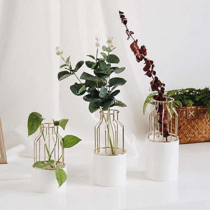 Slim Iron and Ceramic Bud Vase in Three Sizes, view 2