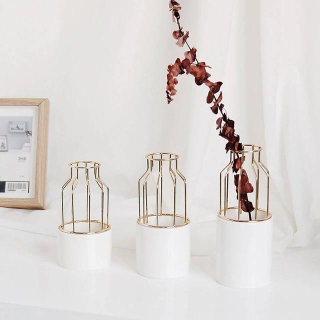 Slim Iron and Ceramic Bud Vase in Three Sizes, view 16