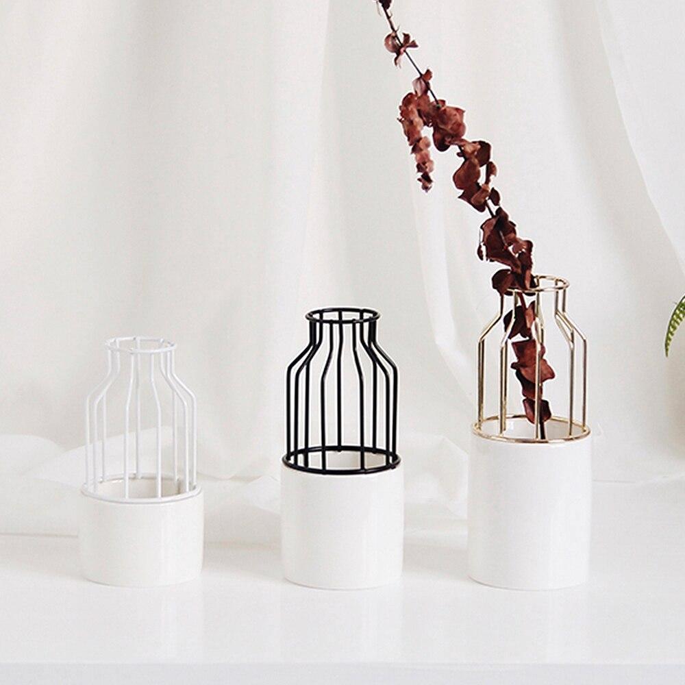 Slim Iron and Ceramic Bud Vase in Three Sizes, view 12
