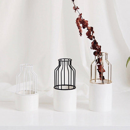 Slim Iron and Ceramic Bud Vase in Three Sizes, view 12