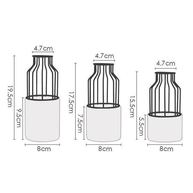 Slim Iron and Ceramic Bud Vase in Three Sizes, view 21