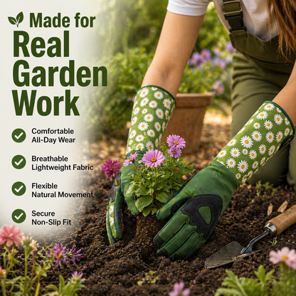 Long Sleeve Rose Pruning Gloves with Reinforced Palm, view 2
