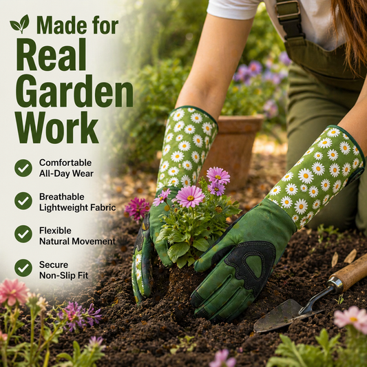 Long Sleeve Rose Pruning Gloves with Reinforced Palm, view 2