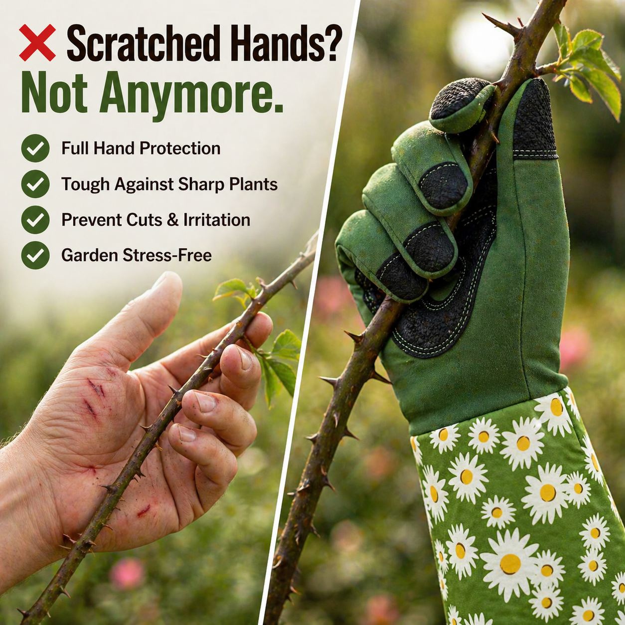 Long Sleeve Rose Pruning Gloves with Reinforced Palm, view 4