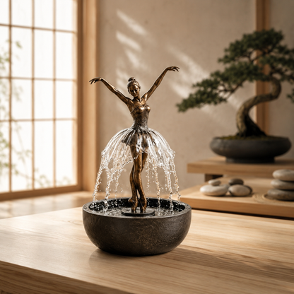 Ballerina Tabletop Water Fountain with Bluetooth Speaker, view 2