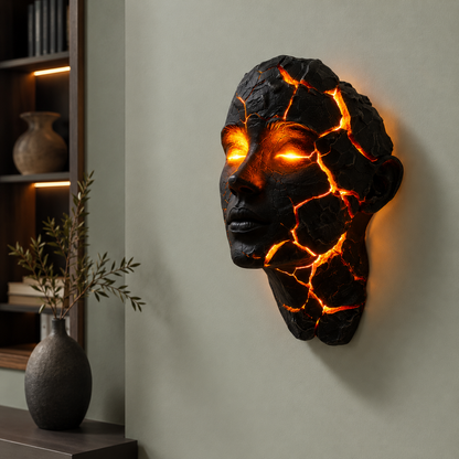 Cracked Lava Stone LED Wall Lamp, USB Powered, view 6