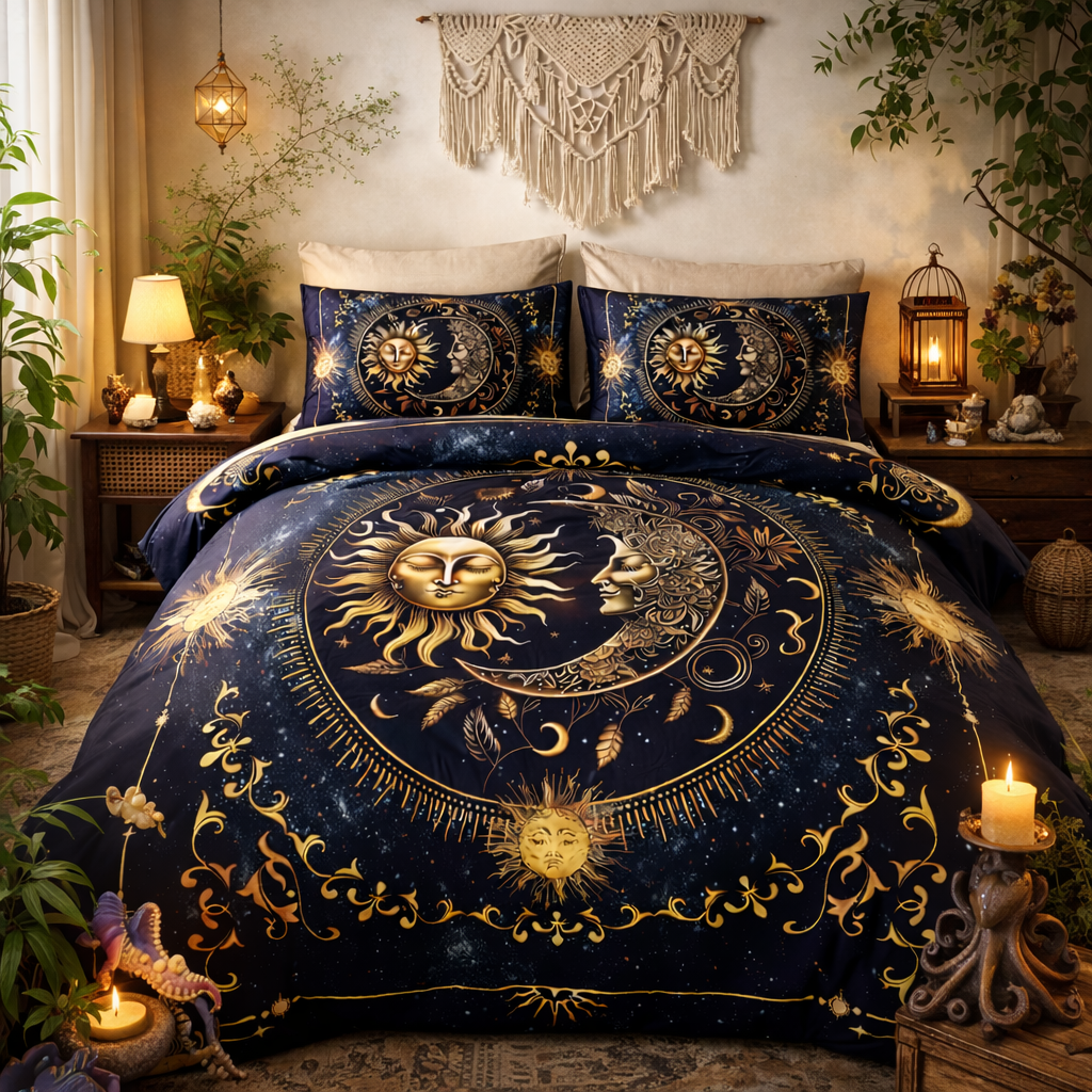 Sun and Moon Celestial Duvet Cover Set, 3 Piece, view 2