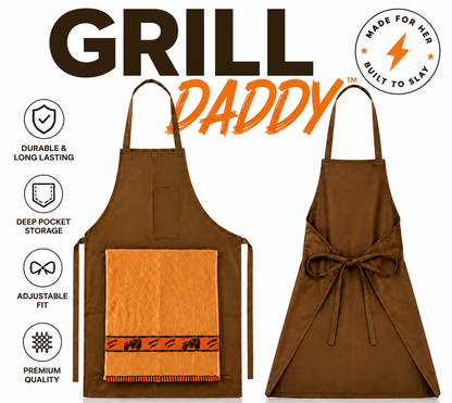 Novelty Canvas BBQ Apron with Built-In Towel, view 3