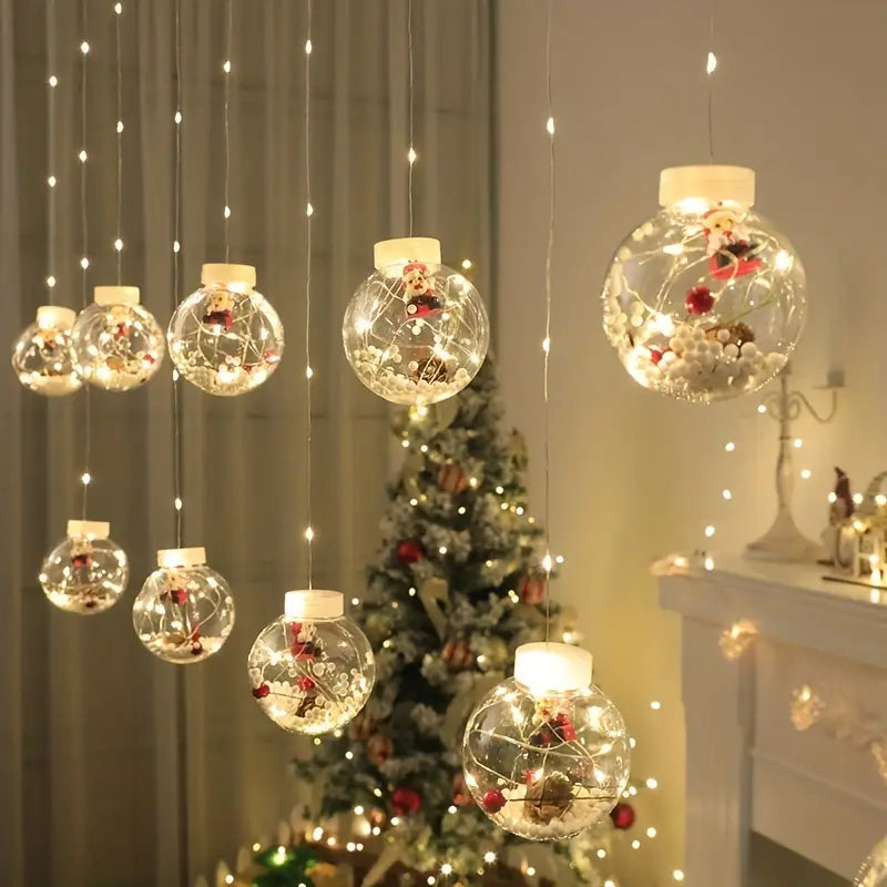 Christmas LED Globe String Lights, 10 Globes, USB, view 6