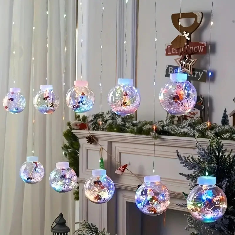 Christmas LED Globe String Lights, 10 Globes, USB, view 11
