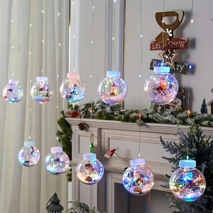 Christmas LED Globe String Lights, 10 Globes, USB, view 11