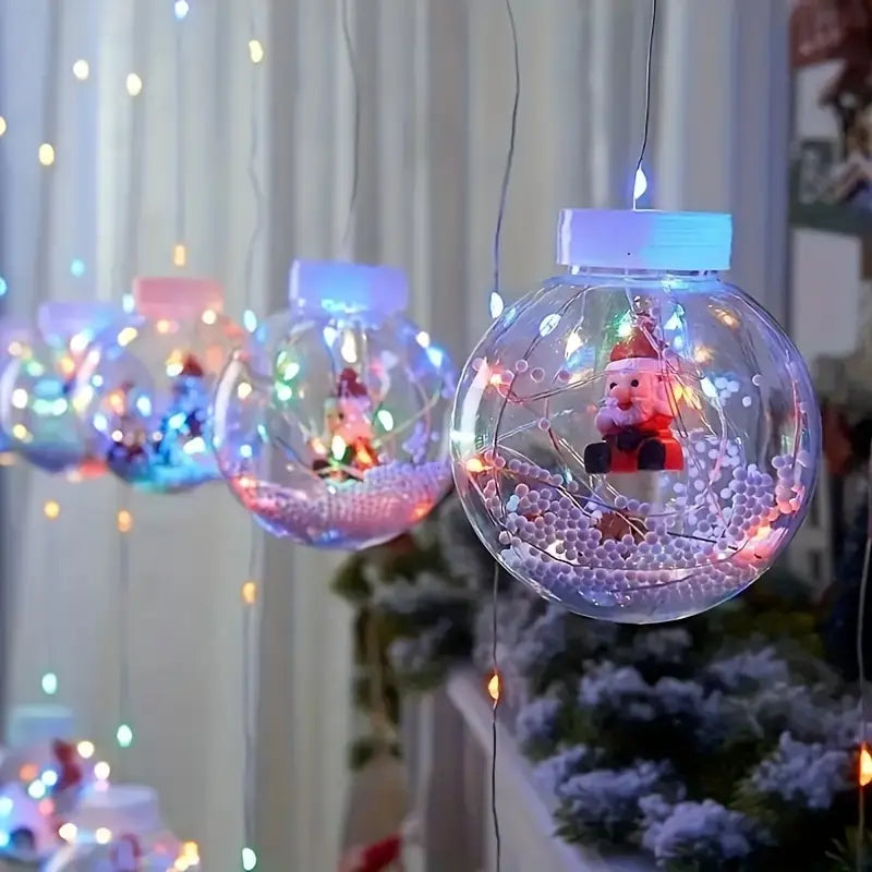 Christmas LED Globe String Lights, 10 Globes, USB, view 8