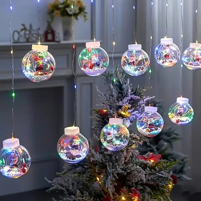 Christmas LED Globe String Lights, 10 Globes, USB